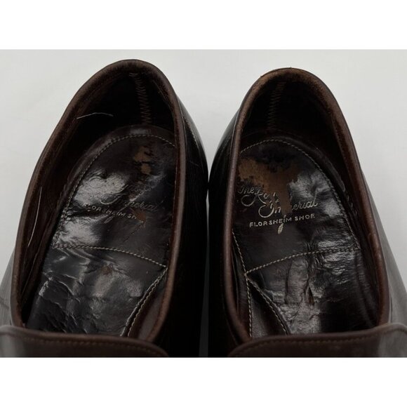 Vintage Florsheim Royal Imperial 11E Vintage Cordovan Yuma Brown Leather Loafers main image 11